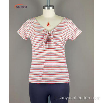 T-shirt con scollo a V Manica Reglan Ladie